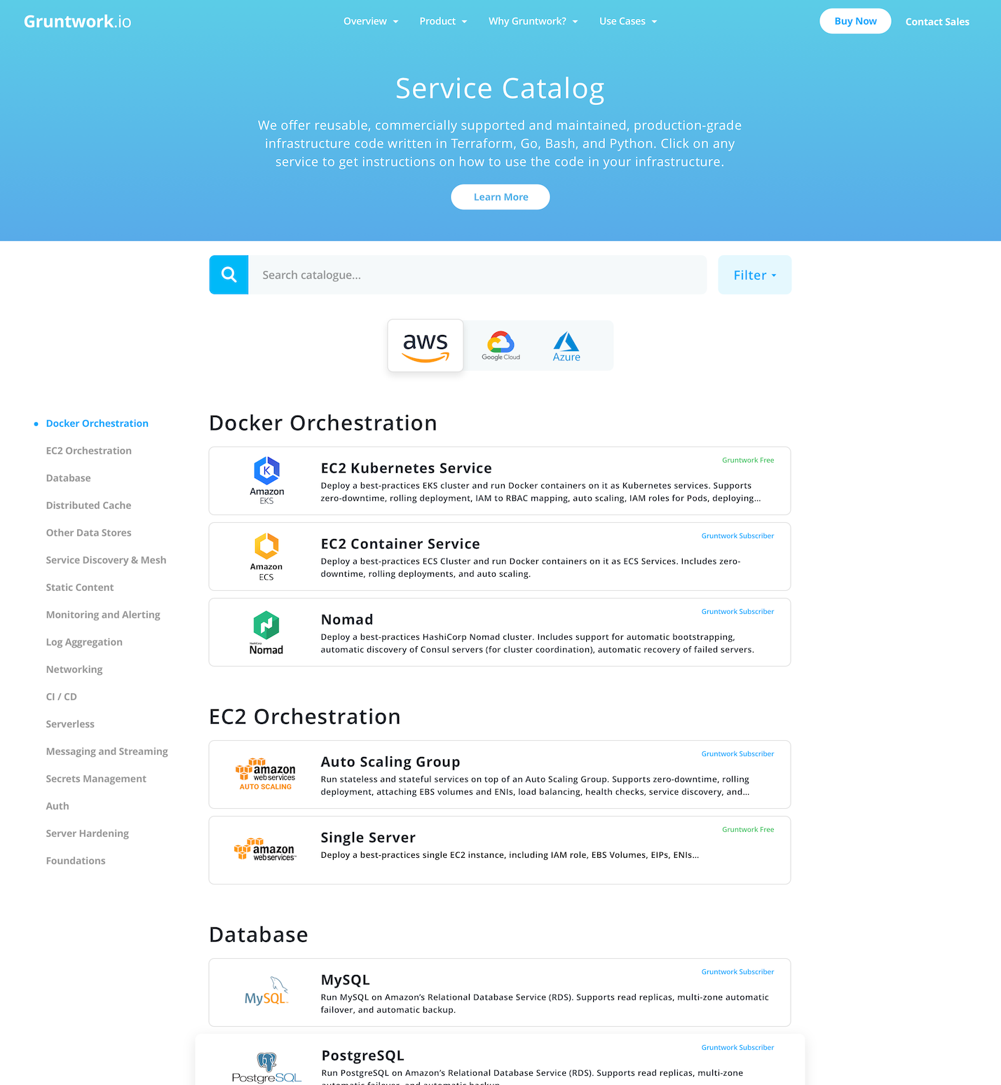 Gruntwork Service Catalog